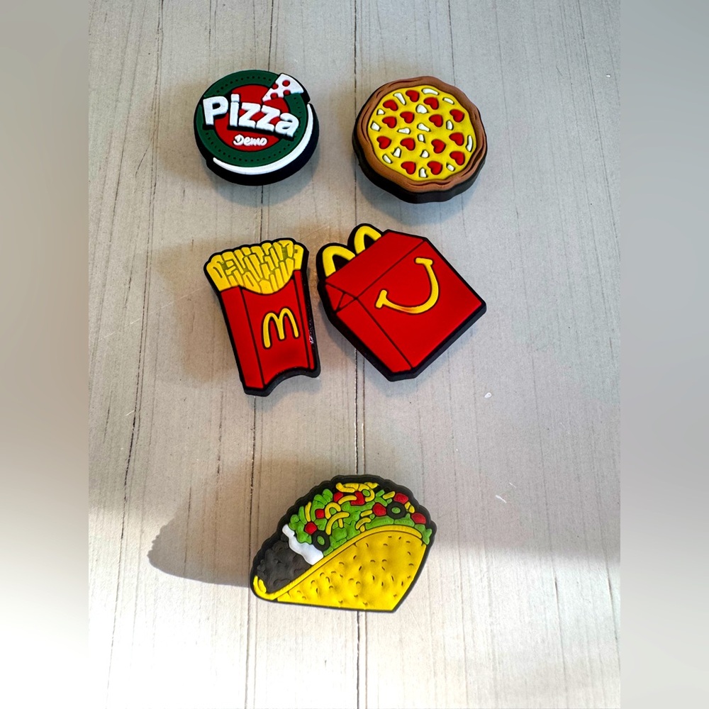 Croc Charms - Assorted Food Charms for Crocs - 5 pieces- EUC